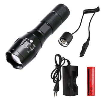 

Tactical LED Flashlight set White Light LED Lamp Torch Zoomable Flashlight w/ 18650 Battery Charger Remote Control Tail Switch