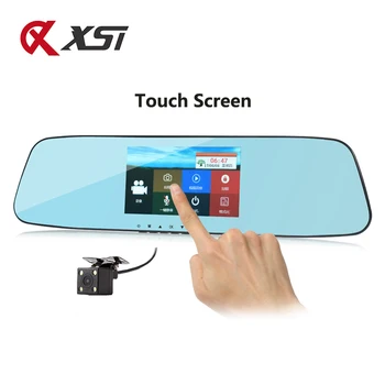 

XST Full HD 1080P 4.3 inch Dash Cam DVR Dash Camera Mirror Touch Screen Dual Lens Video Recorder Auto Car DVR Rearview Camera