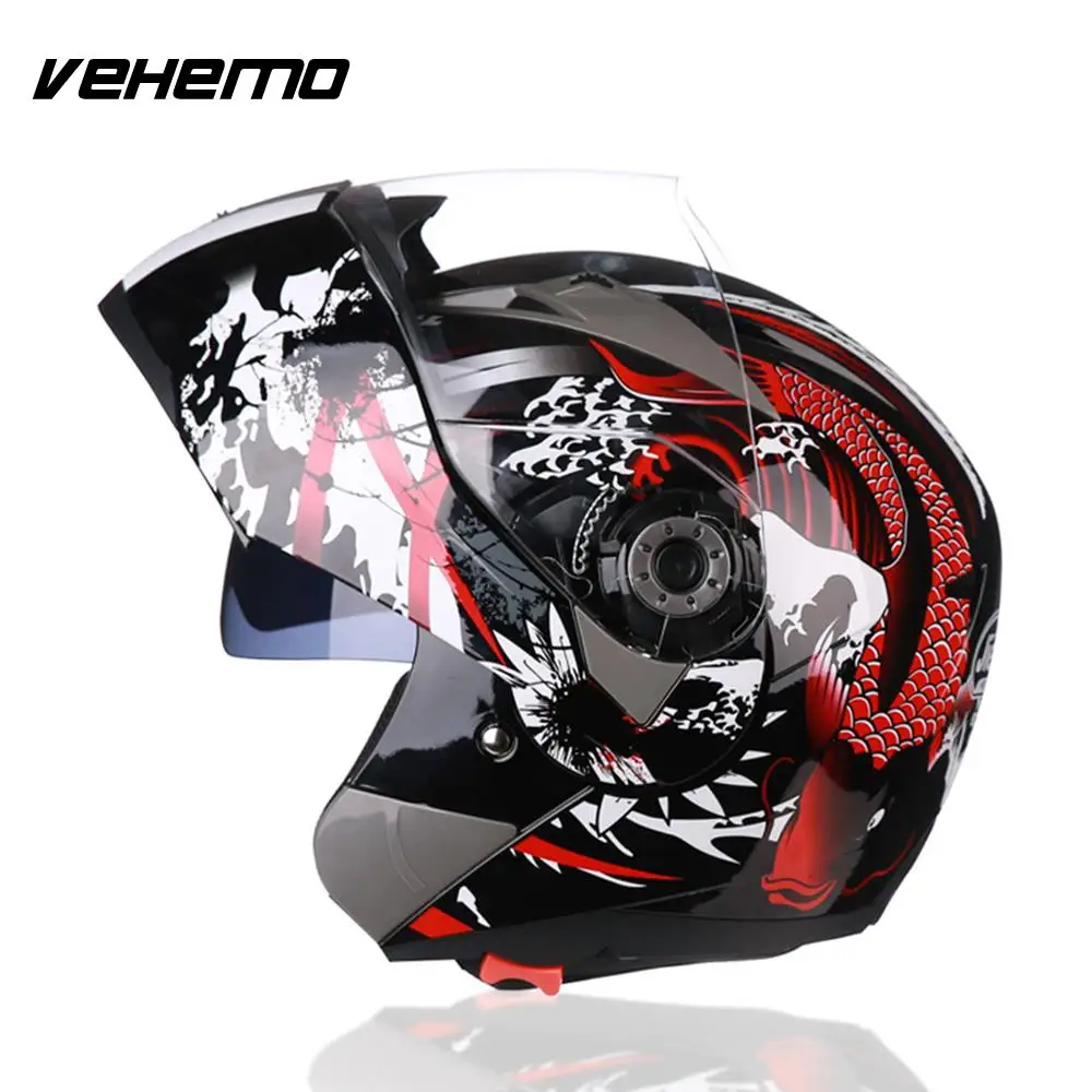 

Vehemo Full Face Racing Motorcycle Helmet Craniacea Sports Safety Hat Riding Cycling Durable Anti-Vibration