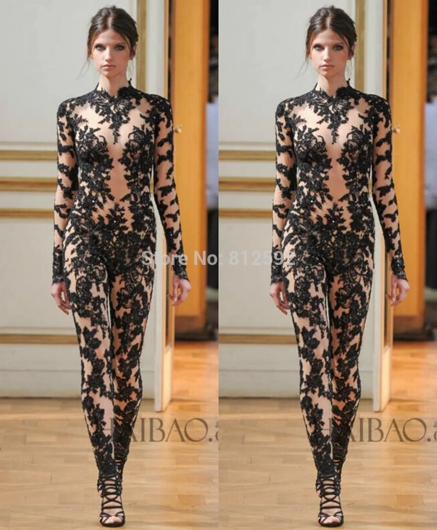black see thru jumpsuit