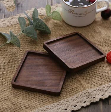 1pcs 1 шт., прочные подставки из ореха или бука, подставки под тарелки, декоративные квадратные круглые Жаростойкие подставки для напитков, чайная подставка для кофейной чашки - Цвет: 1pcs