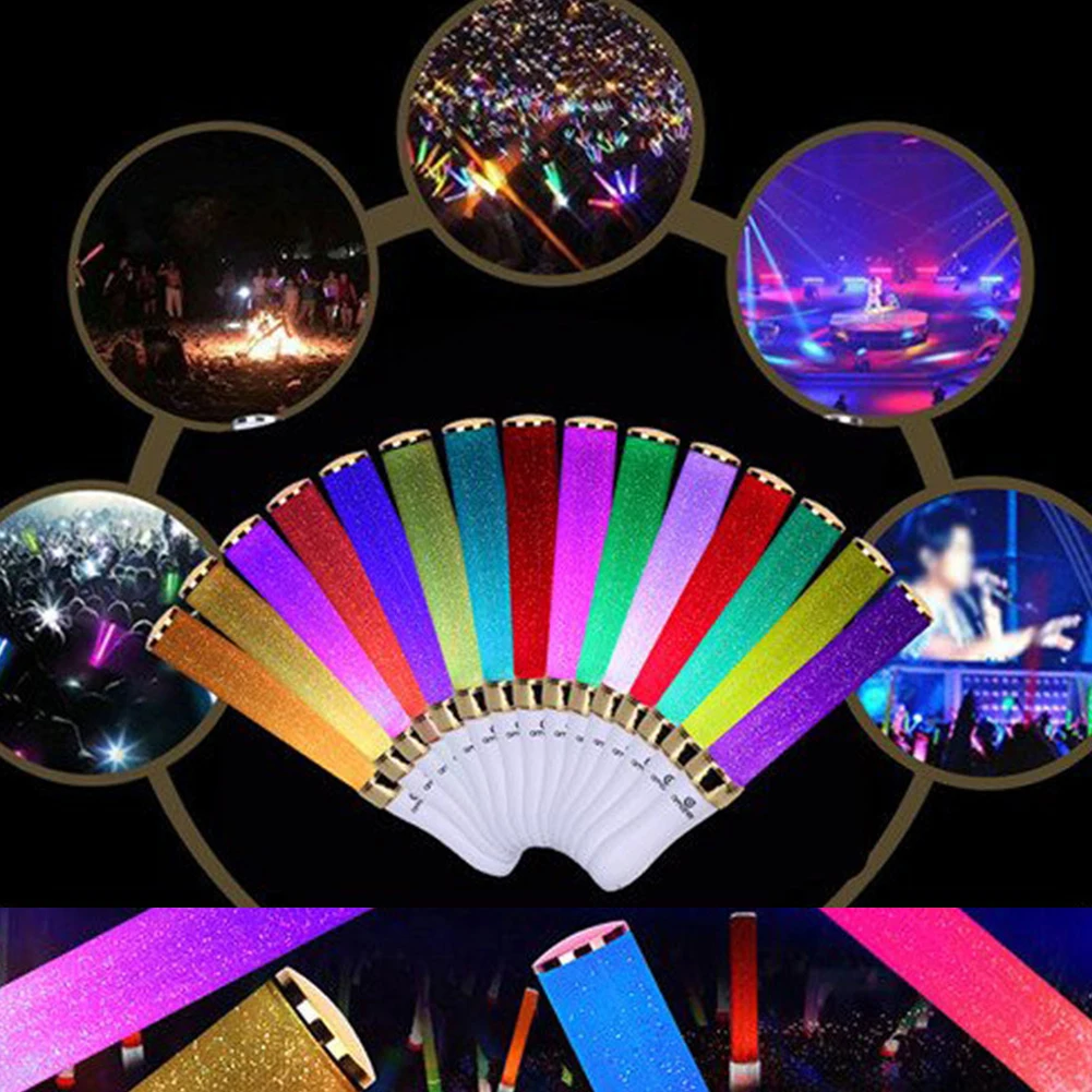 15 цветов, светодиодная светящаяся палочка для празднования, световая палочка, вечерние, свадебные, на батарейках, флуоресцентные, для кемпинга, голосовые концерты, Декор