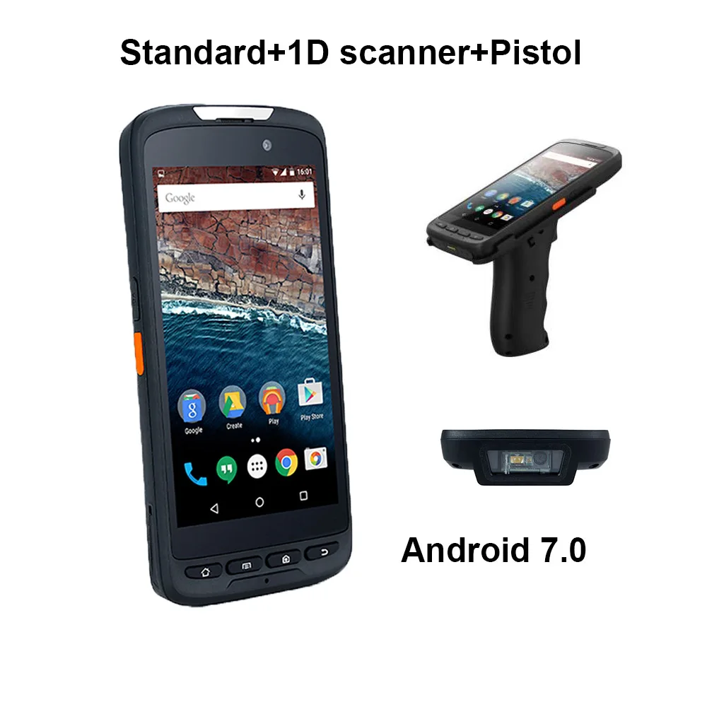 4G Network IP65 Rugged Wireless NFC Reader Handheld 1D Barcode Scanner With Pistol Cradle Android Phone