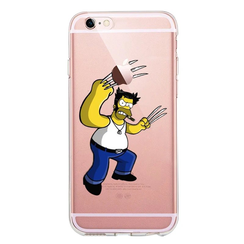 Homer J. simpson Preto Silicone phone Case capa Para iPhone Case Para iPhone 4 5 6 7 8 Plus X R Max Claro listra macio Duro Matt