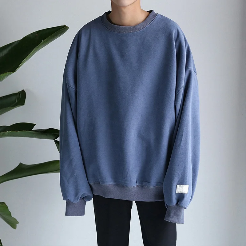 

Men's Loose Solid Color Long Sleeve Jacket Men's Couples Oversize Korean Trends Autumn Turtleneck Sweater