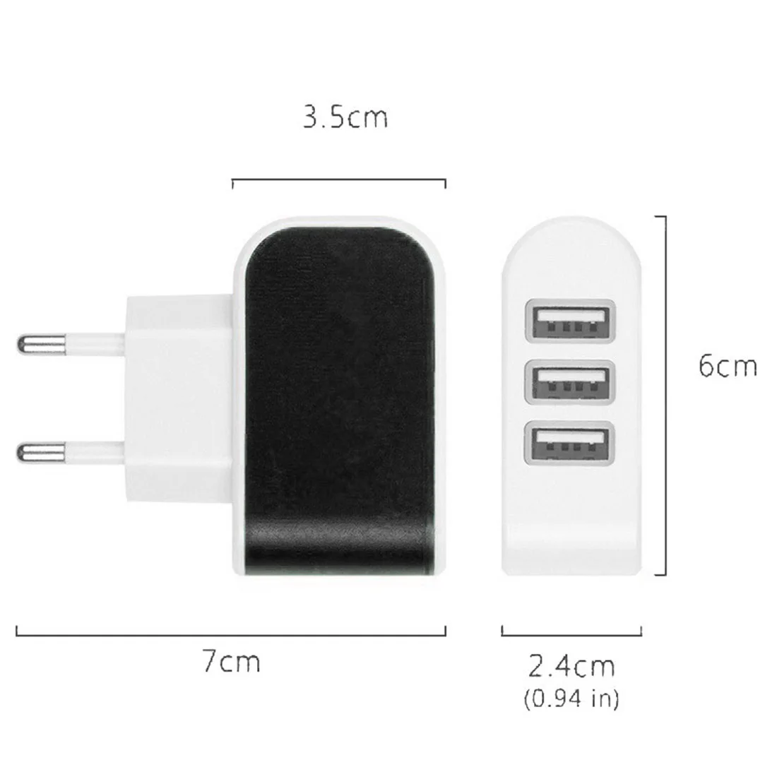 Высокоскоростное Зарядное устройство переменного тока с тройным USB портом 3 1