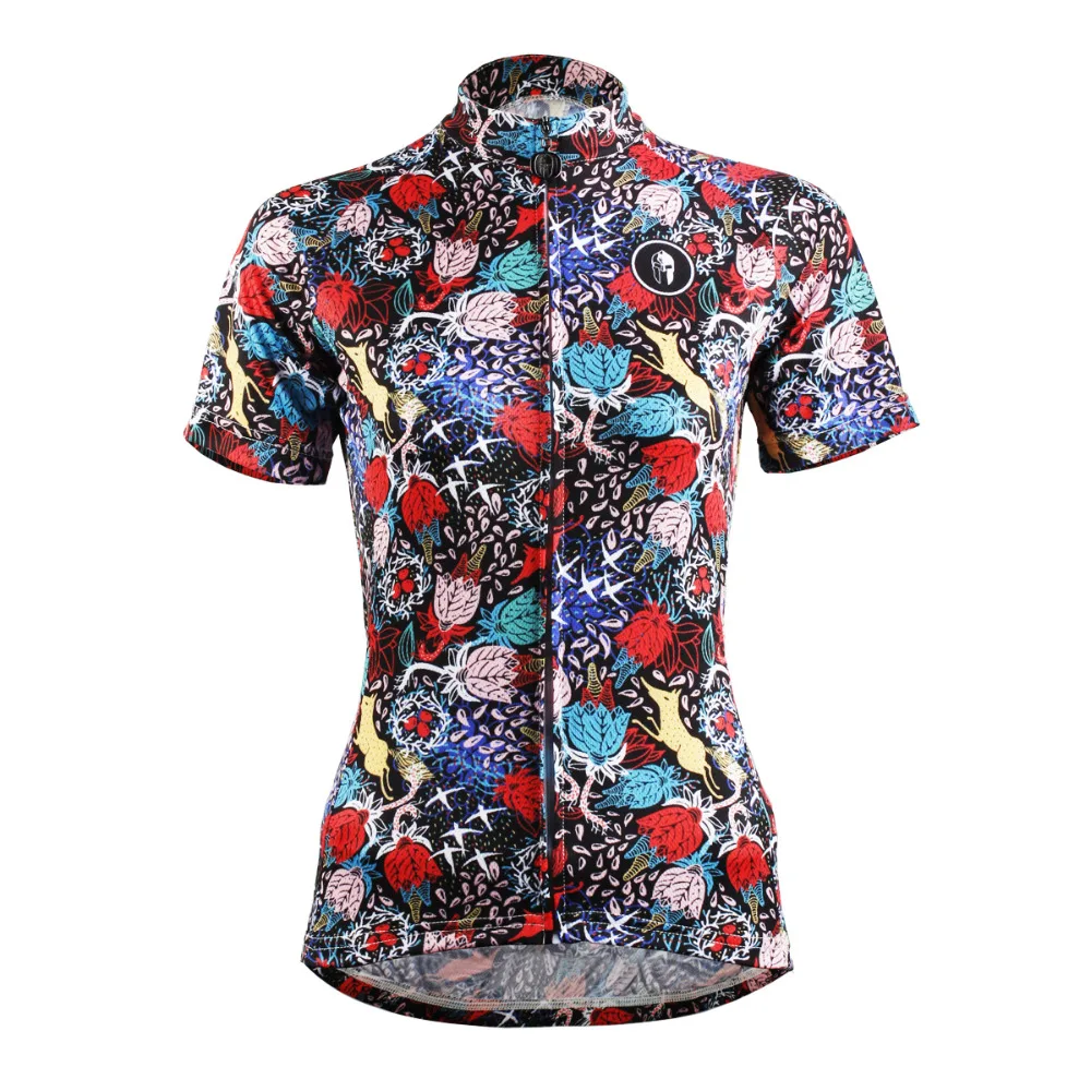 

Free shipping New Floral Pattern Women Short sleeve Cycling Jersey Colorful Ciclismo Ropa Breathable Cycling Clothes Size XS-6XL