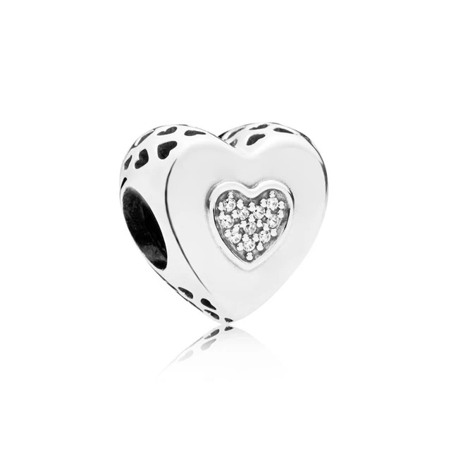 

SIENTO 100% 925 Sterling Silver 1:1 Authentic 797375CZ LOGO HEART CHARM Original Women Jewelry