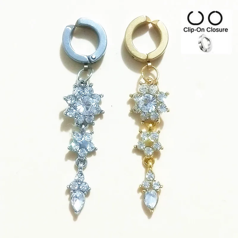 

fake Belly Button Rings 316l Steel Body Jewelry Belly Piercing Rings Sexy Crystal flower Fake Navel Piercing Ombligo