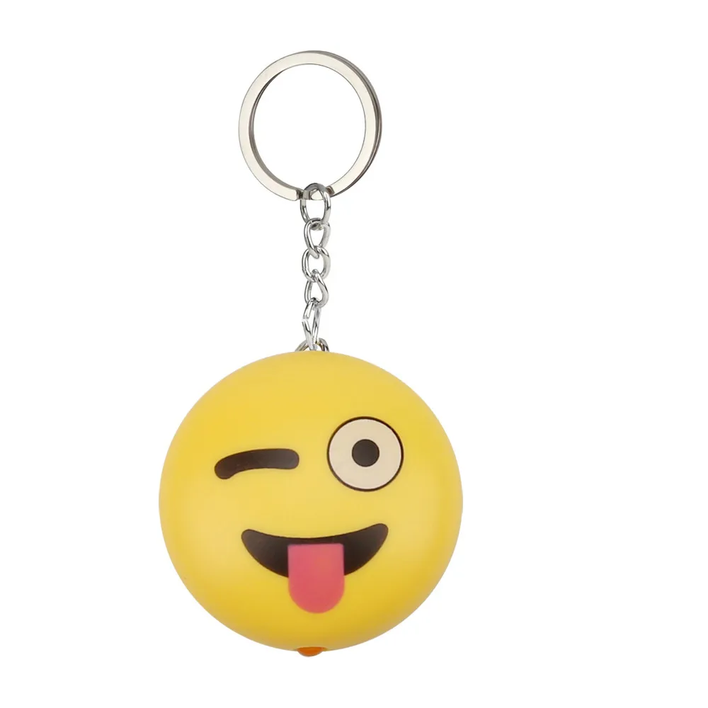 

2019 Fashion Cute Cartoon Face Mini Keychain With LED Light Sound Funny Toy Gift For Kids Decorate Bag Door Key z0307dd