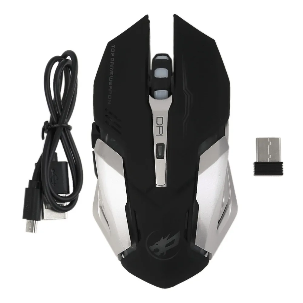 

Professional 6 Buttons Wireless Optical Mouse Gamer Computer Mice Adjustable DPI Mouse with Colorful Backlight
