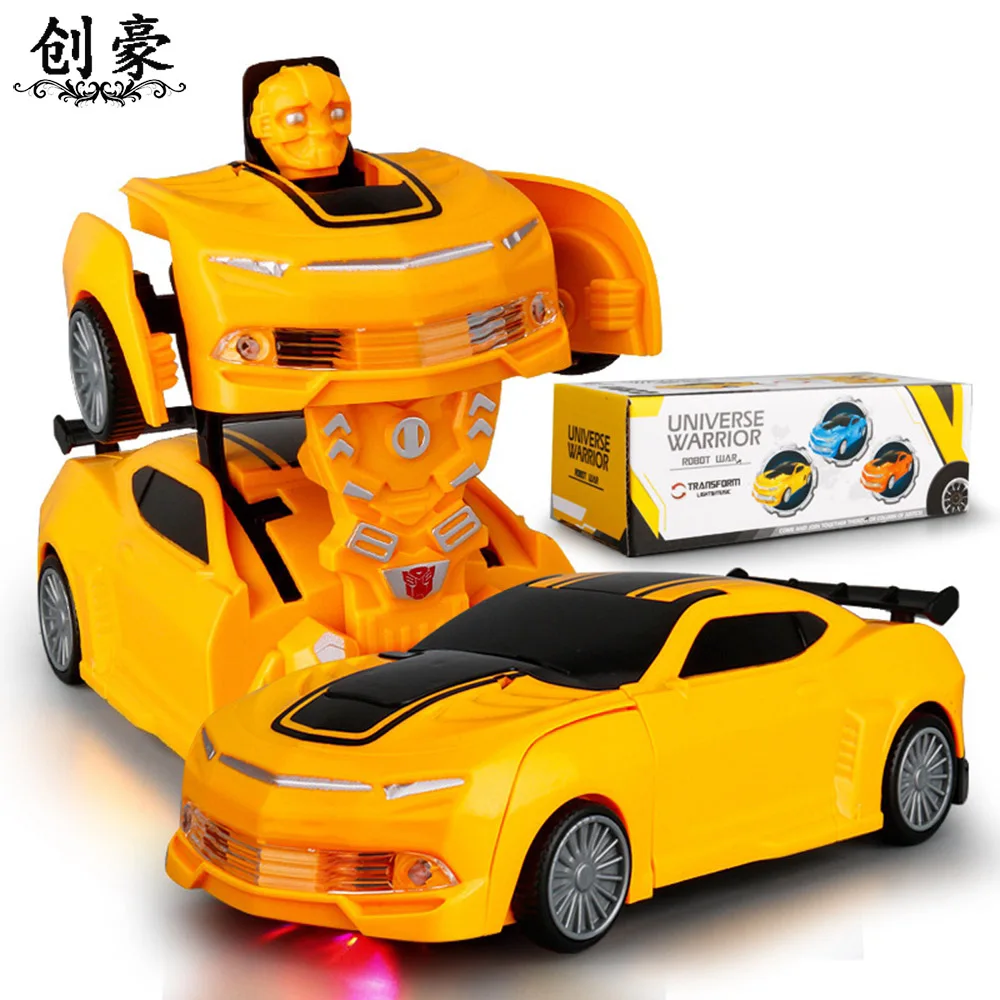 Electric Car Self-motion Transforms into Robot Cars Toys for Children Bump & Go Action with Lights and Scary Sounds For Kids Gif Electric Car Self-motion Transforms into Robot Cars Toys for Children Bump & Go Action with Lights and Scary Sounds For Kids Gif