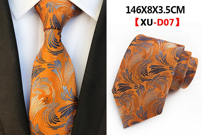 Rbocott новый цветочный Галстуки Для мужчин 8 см галстук мода полосатый и Пейсли шелк жаккард тканый галстук цвет желтый, синий; размеры 34–43