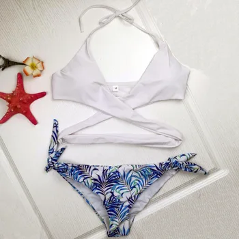 

Hot Sexy Cross Brazilian Bikinis Women Swimwear Beach Bathing Suit Push Up Bikini Set Halter Top Bandage Swimsuits