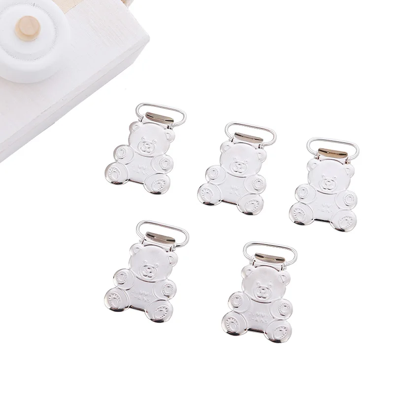

5Pcs Silver Bear Hook Keychain Lobster Buckle Pet DIY Handmade Label Quick Clip Metal Label Quick Clip Cute Keychain