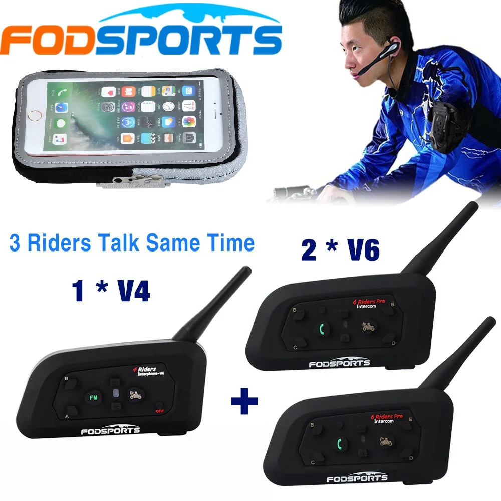 Fodsports Referee Intercom BT Interphone 3 Riders говорящая одновременно для футбольного велосипеда