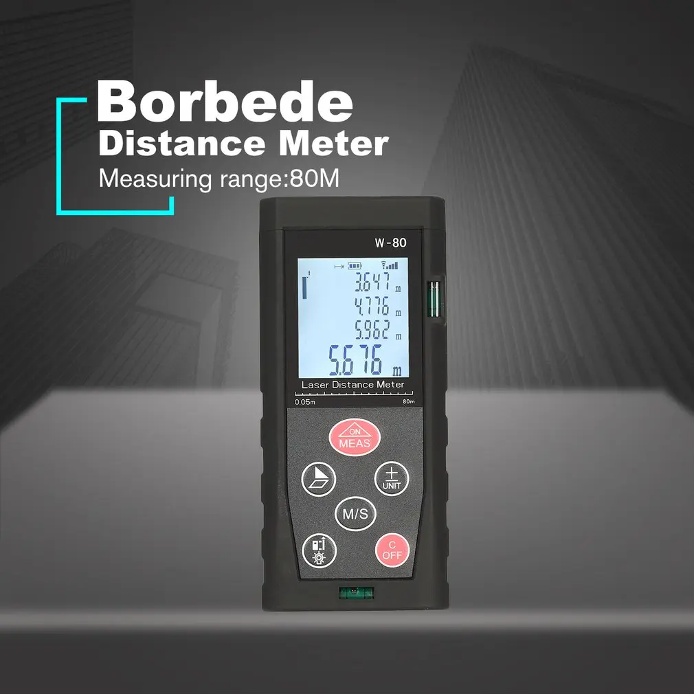 Laser Distance Meter Borbede BD-W80 80M 100M 120M 150M Handheld Portable Rangefinder Laser Measure