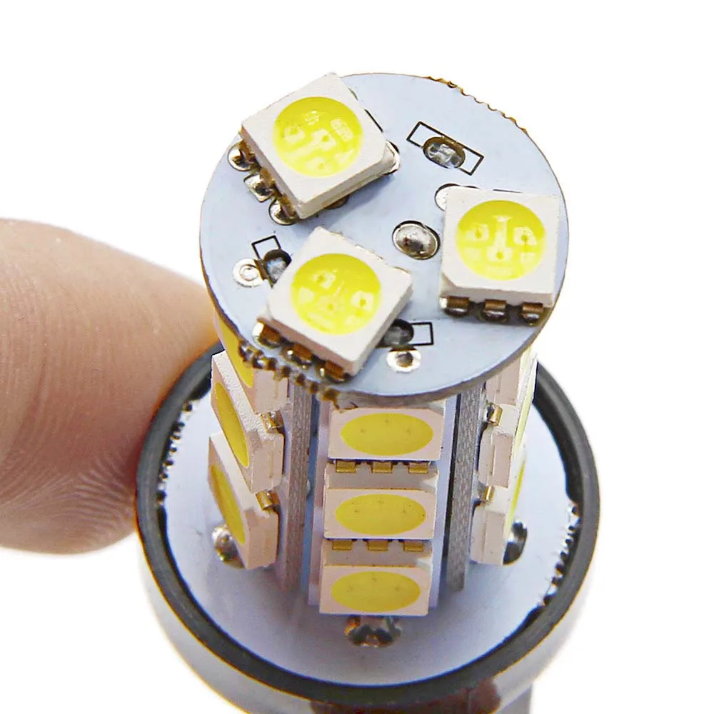 2 шт. 3157 светодиодный T25 P27/7 Вт Автомобильные лампы 18 SMD 5050 задние фары супер 6000 К
