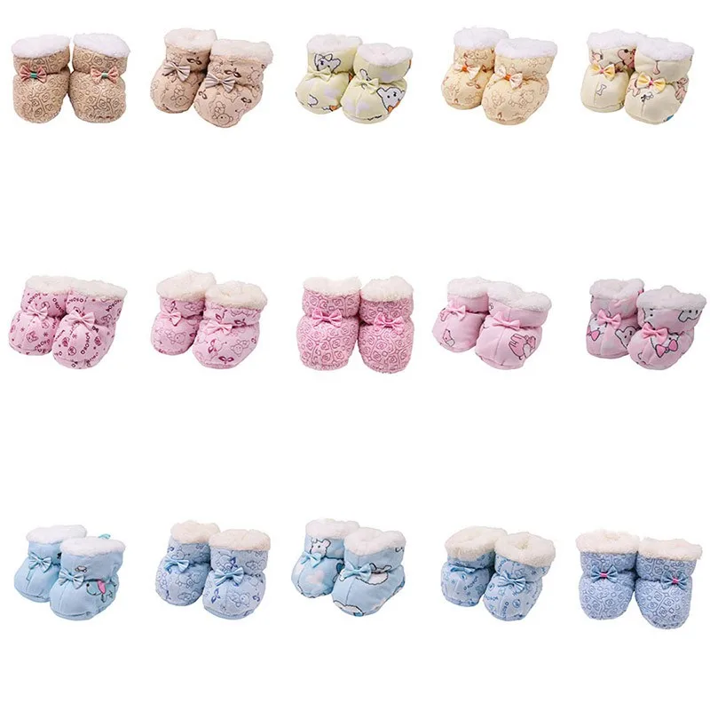

0-1Y Newborn Warm Toddler Shoes Infant Cotton Snow Boots Soft Sole Crib Shoes Winter Warm Cotton Baby Shoes Baby Boots