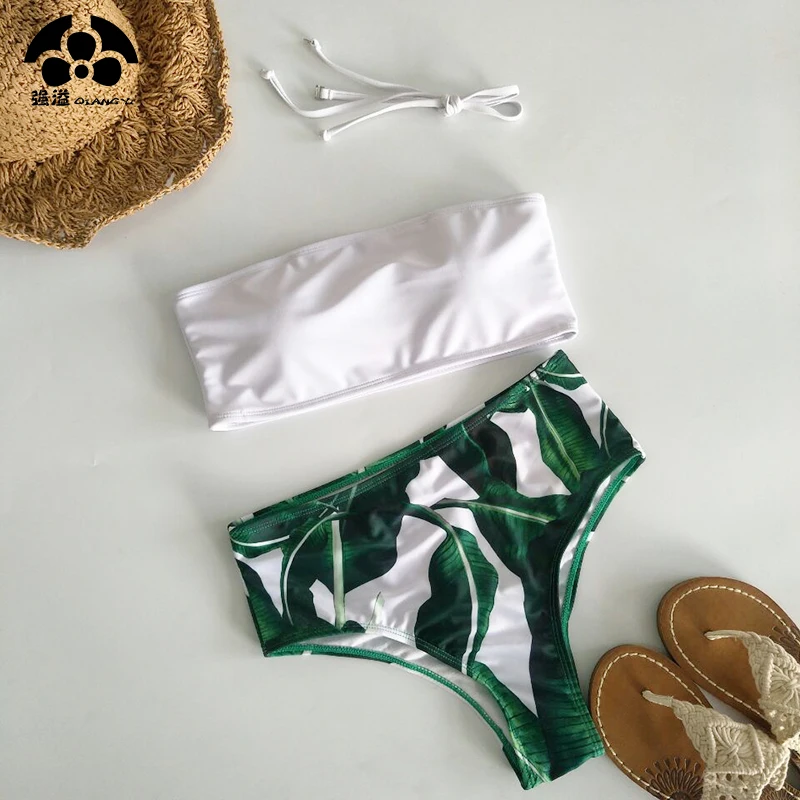 

2019 Push Up Bikini Set Bandeau Swimwear Women Swimsuit Female Separate Halter Bathing Suit Strapless Top Bikinis Beach Wear
