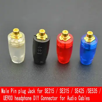 

50Pairs/Lot Male Pin plug Jack for Shure SE215 / SE315 / SE425 / SE535 / UE900 headphone DIY Connector for Audio Cables