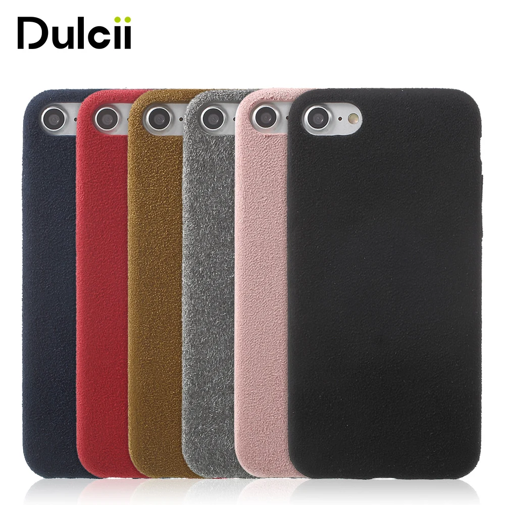 DULCII для iPhone 6 6S plus 7 8 плюс Чехол против отпечатков пальцев замша кожа PP Coque iPhone7 s