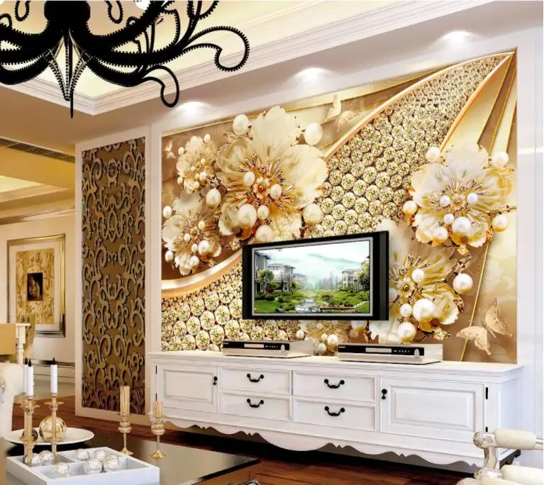 Beibehang пользовательские обои Гостиная диван прикроватные фоне обоев 3D обои ювелирные изделия цветок Фото Фреска 3D обои