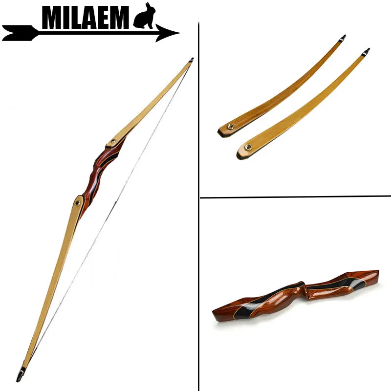 

1pc 62inch Archery Recurve Bow 25-55lbs Longbow Hunting Bow Lamination Bow Limbs Training Shooting Hunting Accessories