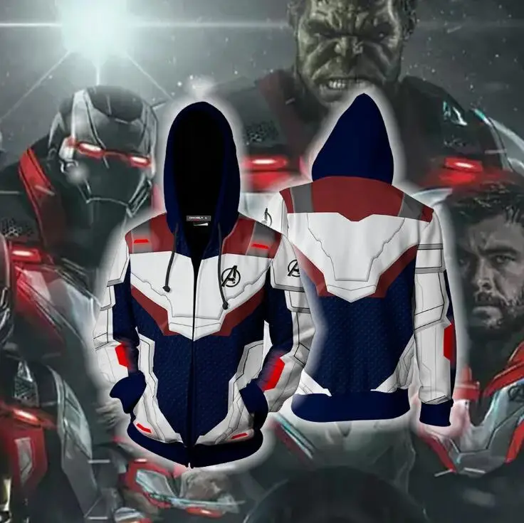 2019 Avengers Endgame Quantum Realm Sweatshirt Jacket Advanced Tech Hoodie Cosplay Costumes superhero Iron Man Hoodies suit