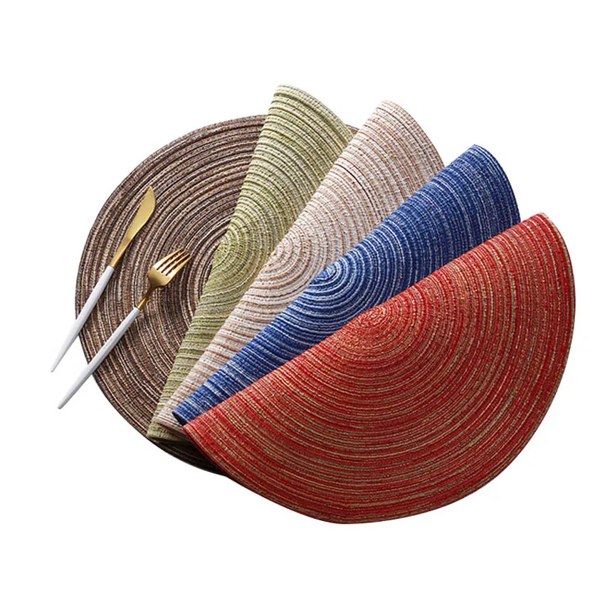 

Round Table Mat Cotton Yarn Placemats Modern Nordic Pads Solid Color Dining Table Mat Disc Pads Bowl Pads Coasters 35cm Tischset