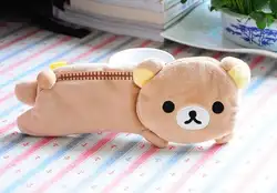 Кэндис Го! Новый стиль супер милые плюшевые игрушки Rilakkuma Медведь поворота головы мягкий карандаш мешок монет творческих детей подарок 1 шт