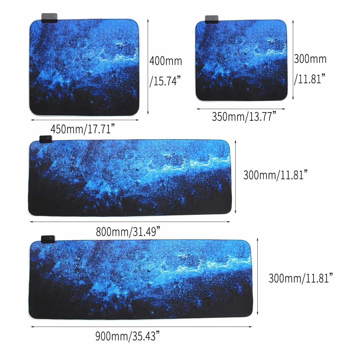 Большой светодиодный коврик для мыши RGB 7 цветов USB светодиодный игровой коврик для геймера мягкий водонепроницаемый Настольный коврик для мыши для ноутбука компьютера