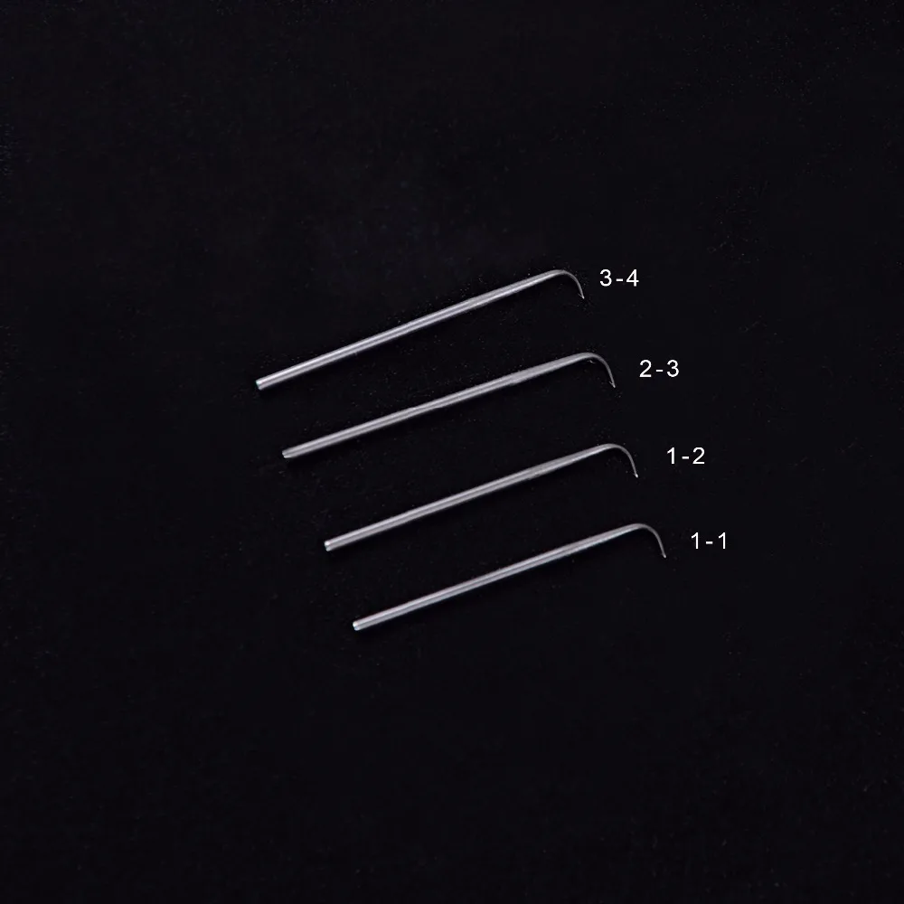 Hair Extensions Tool 12pcs Mix 4 Size Ventilating Needles(1-1,1-2,2-3,3-4) Make/Repair/Fix/Weave front/full Lace Wigs Toupee Hairpiece