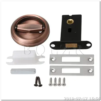 

BQLZR Red Bronze 75mm OD Round Invisible Door Lock Handle with Lock