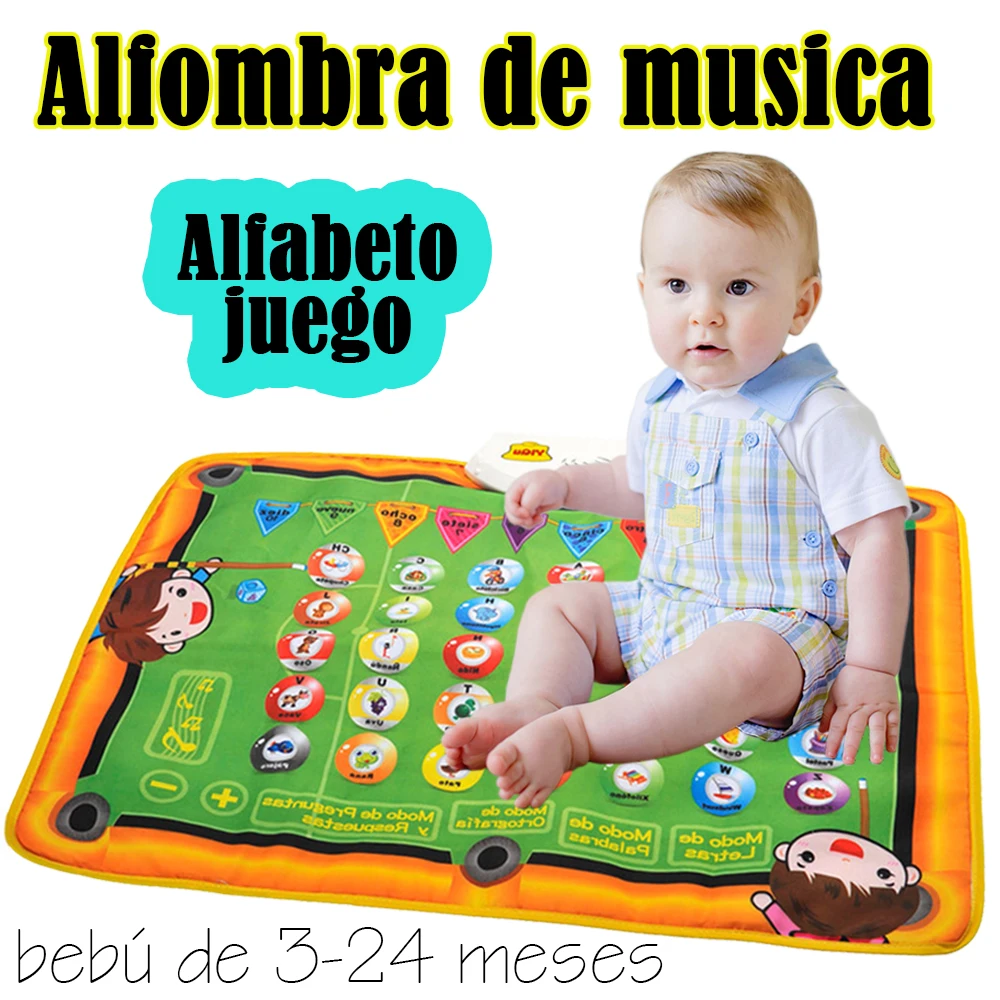

Spanish Alphabets Music Sport Mat for Baby 13-24 Months Children Carpet Toy Best 2018 Gift