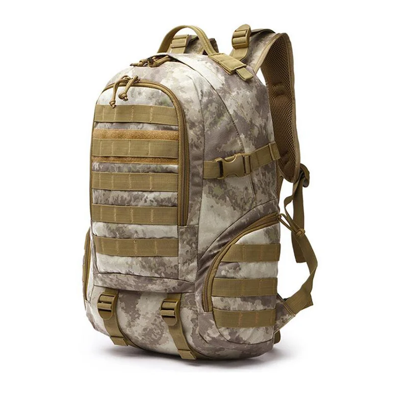 Large Camping Backpack Military Men Travel Bags Tactical Molle Climbing Rucksack Hiking Bag Outdoor sac a dos militaire - Цвет: AT camouflage