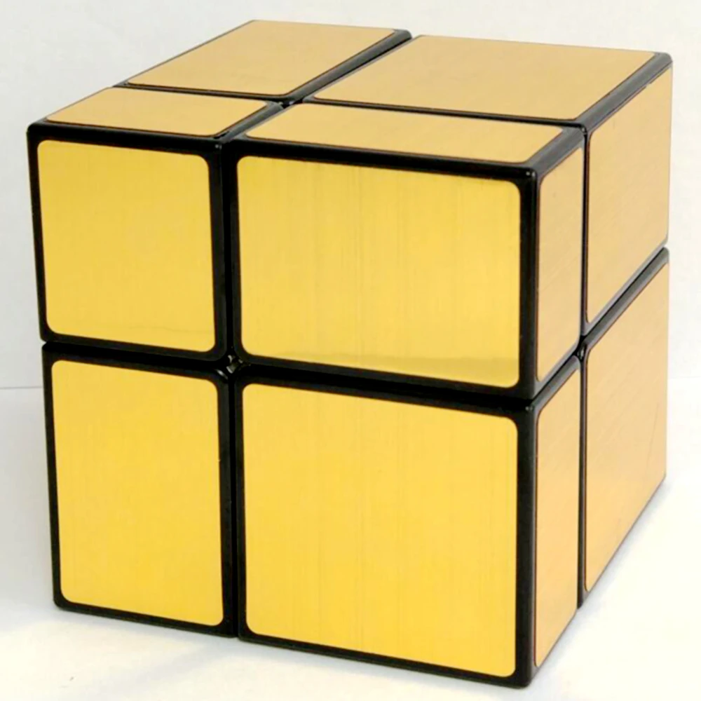 Shengshou 2x2x2 литые покрытием Зеркало Magic Cube Скорость игра-головоломка кубики Развивающие игрушки для детей -серебряный/золотой