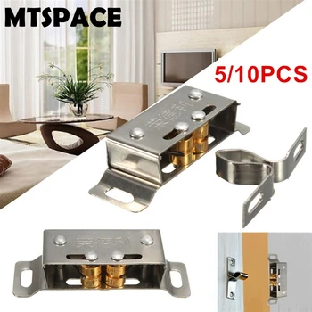 MTSPACE 510pcs Stainless Steel Catch Stopper for Cupboard Cabinet Kitchen Door Latch Hardware Stainless Steel Cabinet Catch