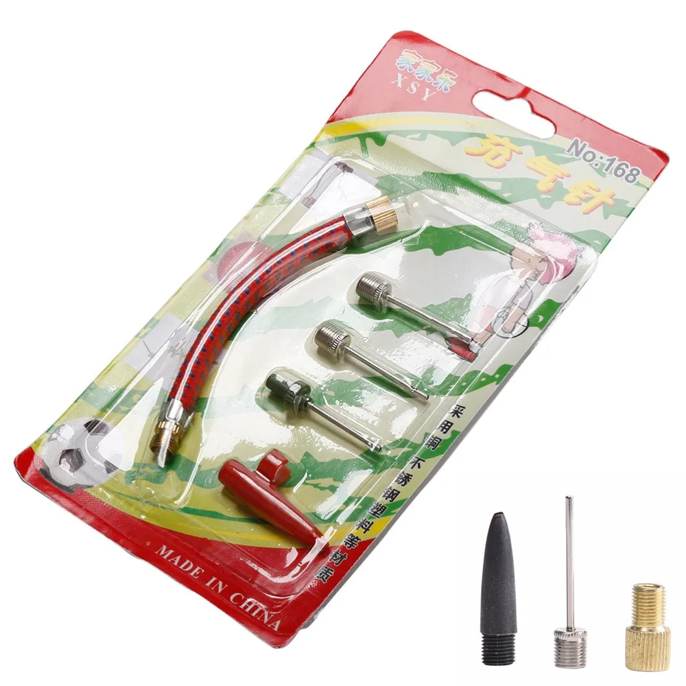 

1set Inflating Needle Kits Air Pump Tool Needle Hose Sports Ball Basketball Football Volleyball Bike Tire Tube Inflator Kit