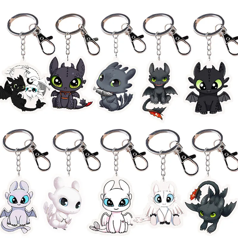 

5.5cm Charm Toothless Keychain the Hidden World Metal Night Fury Pendant Key Holder How To Train Your Dragon 3 Toys Kids Gifts