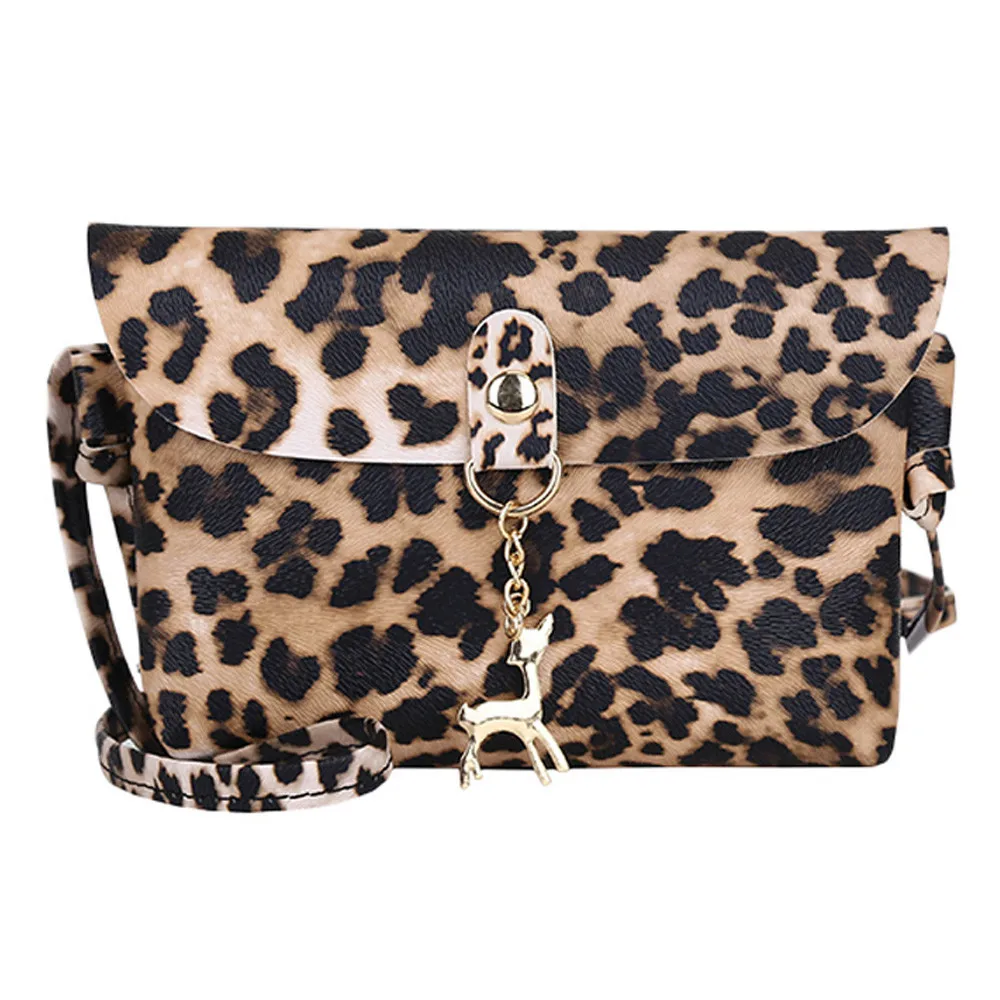 

2019 New Fashion Womens Leather Crossbody Bag Leopard Print Shoulder Bags Messenger Bag Coin Bag