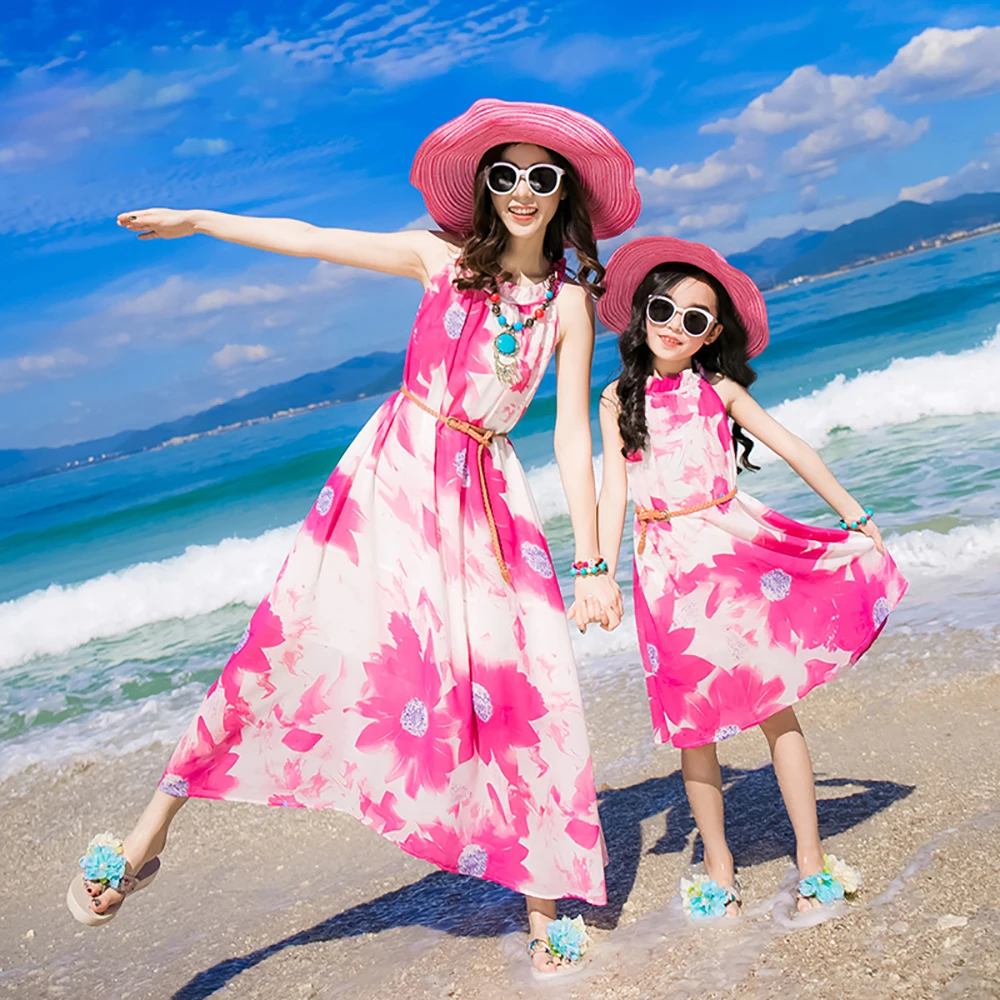 

Ju1707 Summer Fashion Beach little Grils Dress Casual Lady Dress Family Matching Outfits Clothes Mother&Daughter Baby Gril Dress