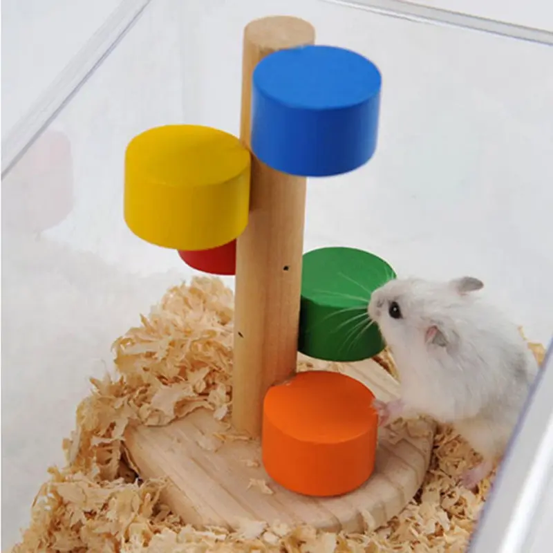 Creative Hamster Jumping Ladder Natural Wooden Colorful Scaling Ladder