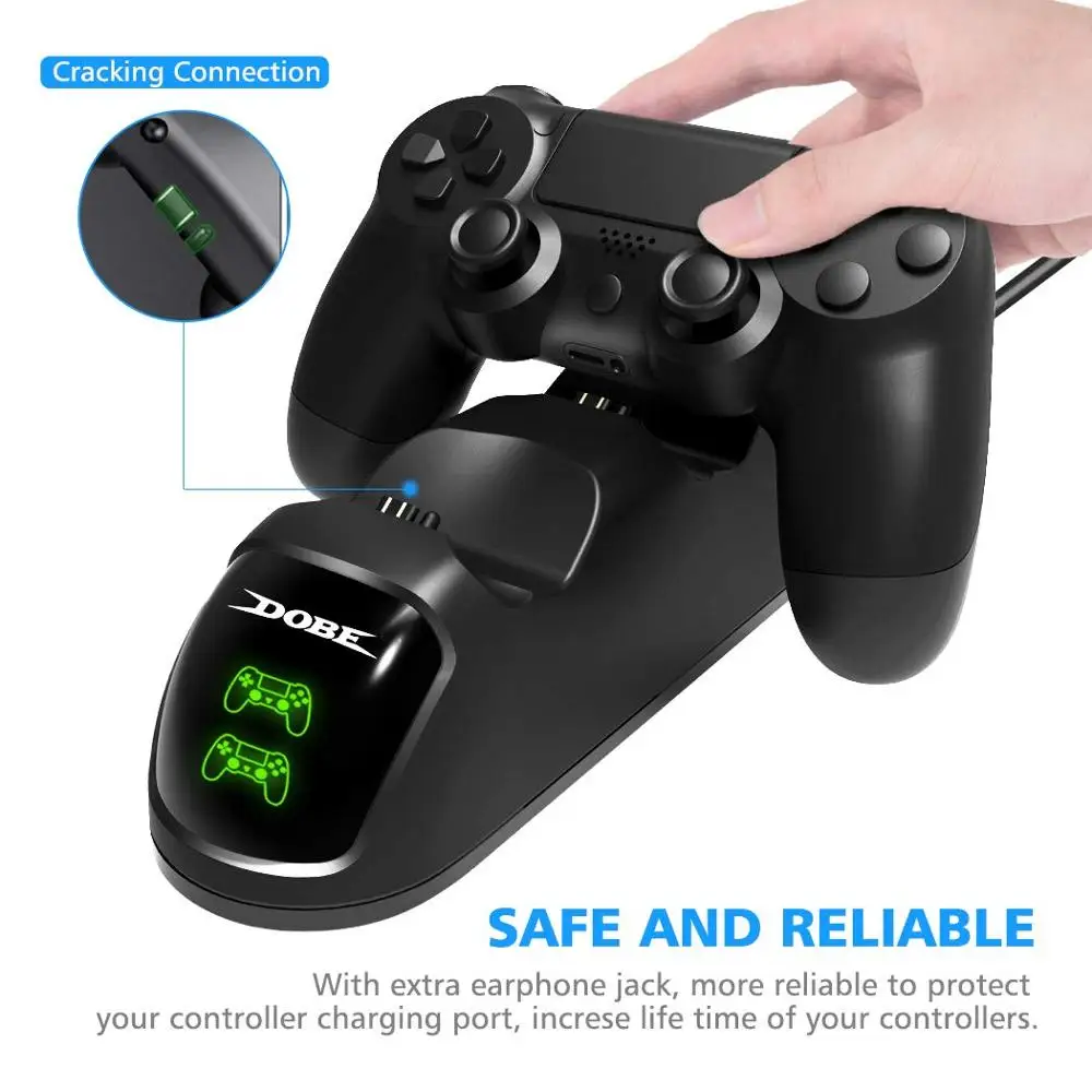 

PS4 Controller Charger, Ps4 Controller Charging Docking Station LED Light Indicators Bottom Light PS4/PS4 Slim/PS4 Pro Controll
