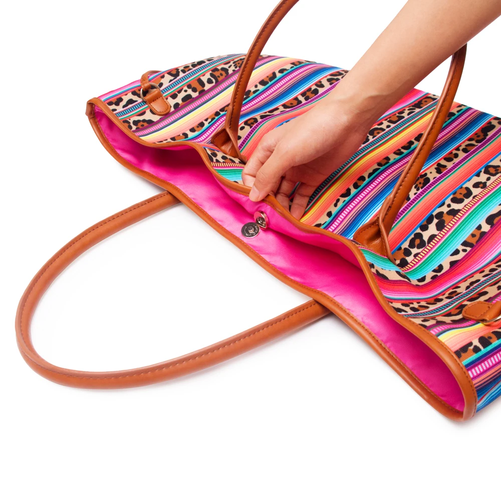 1068-stripe leopard tote (5)