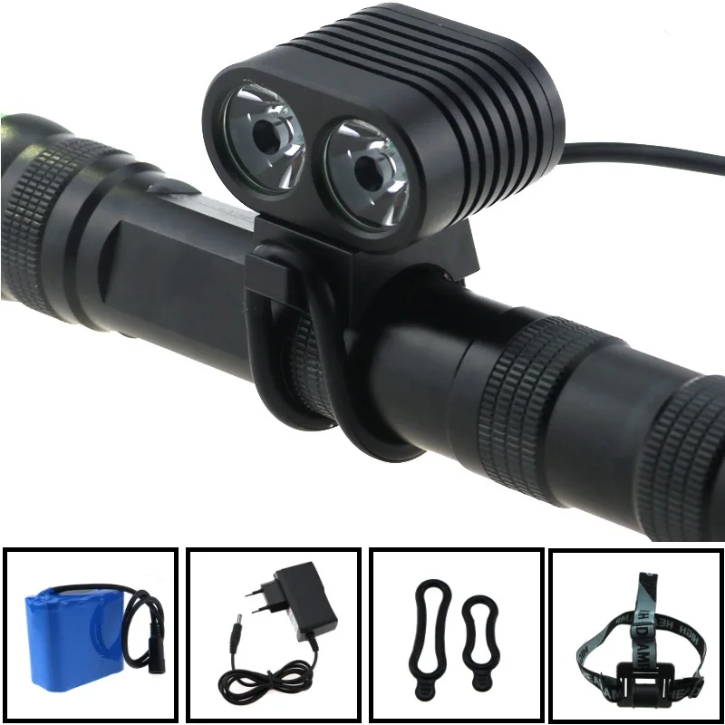 Buy Ultra Bright 4000 Lumens Bike Front Lights 4 Modes 2xCree XM L2 Leds