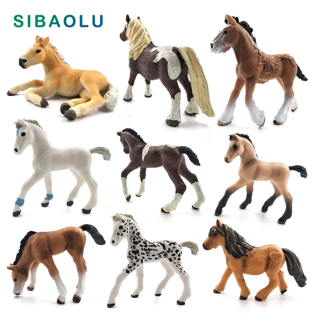 Jogo realista das estatuetas do pônei do cavalo, figuras animais, brinquedo  diminuto detalhado, topper do bolo do cavalo para a criança, presente do  Natal e do aniversário - AliExpress