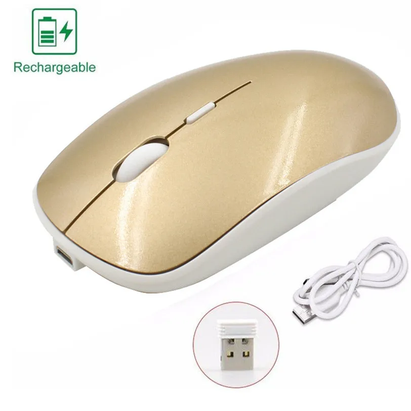 

Rechargeable 2.4GHz Wireless Mouse 1600dpi Optical Sensor Mouse Ergonomic Mice USB Receiver for Laptop PC Mini Mouse QF28 HOT