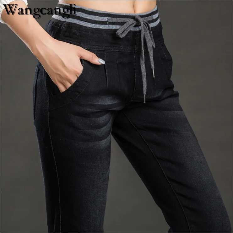 wangcangli 2018 women big Jeans with high waist harem pants of Ladies elasticity jeans blue Loose women's jeans Large Size 4xl wangcangli 2018 women big Jeans with high waist harem pants of Ladies elasticity jeans blue Loose women's jeans Large Size 4xl