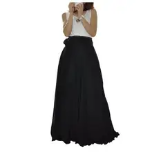 Весна шифон Винтаж Длинные плиссированные женские юбки высокая талия в пол белый клеш макси юбка плюс размер 6XL